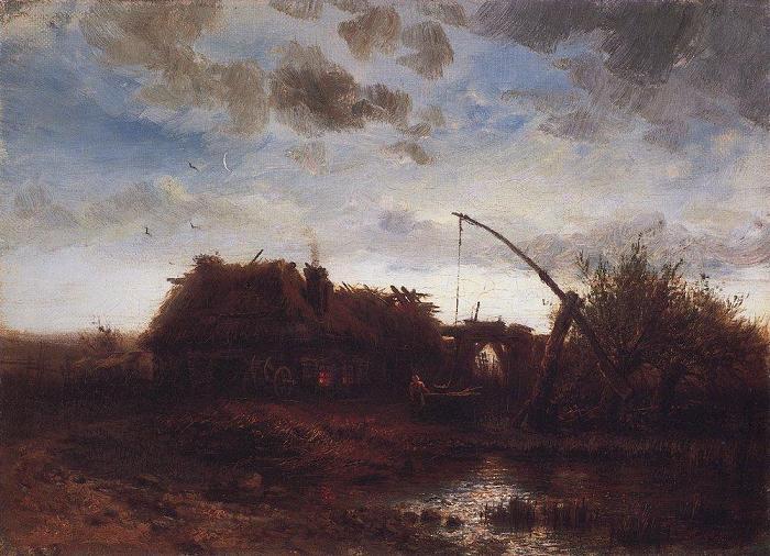 Алексей Саврасов «Пейзаж с колодцем» 1868 г.
